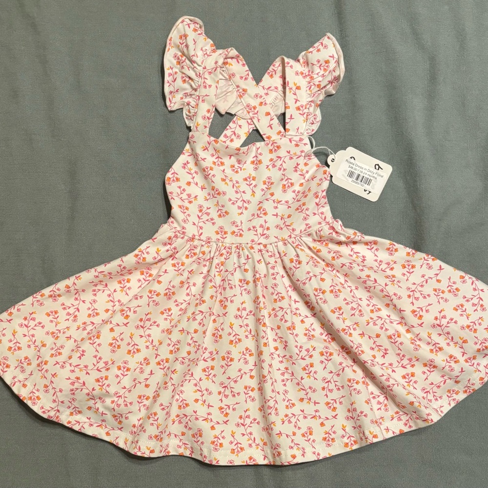 Ollie Jay Floral Pink and Cream Kids Casual Dress